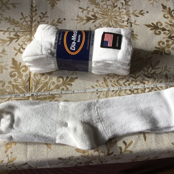 New Dia-Medic White Socks - 3 Pack - Non-Binding - Size 9 - 11 - Picture 8 of 8